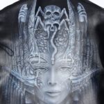 Lederjacke Airbrush Lackierung Alien Design