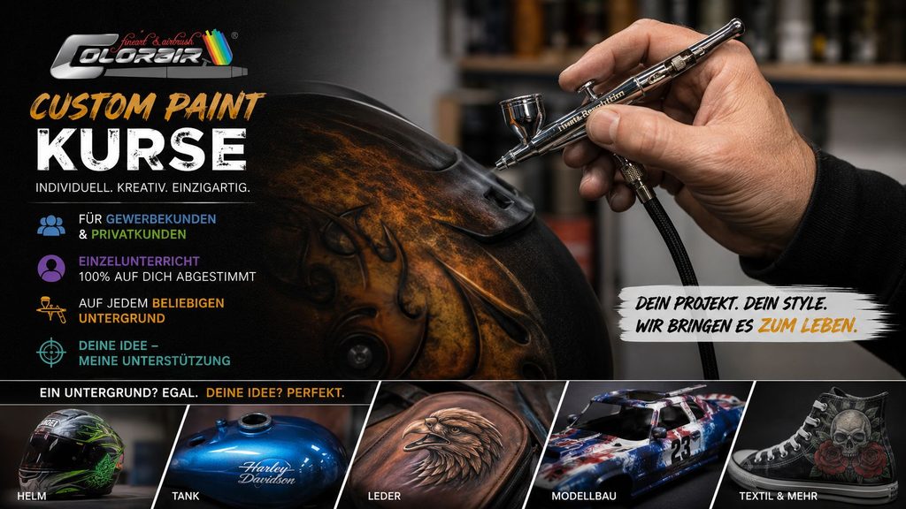 Airbrush Custom Painting Kurs: 3 Tage intensives Training im Colorair Atelier